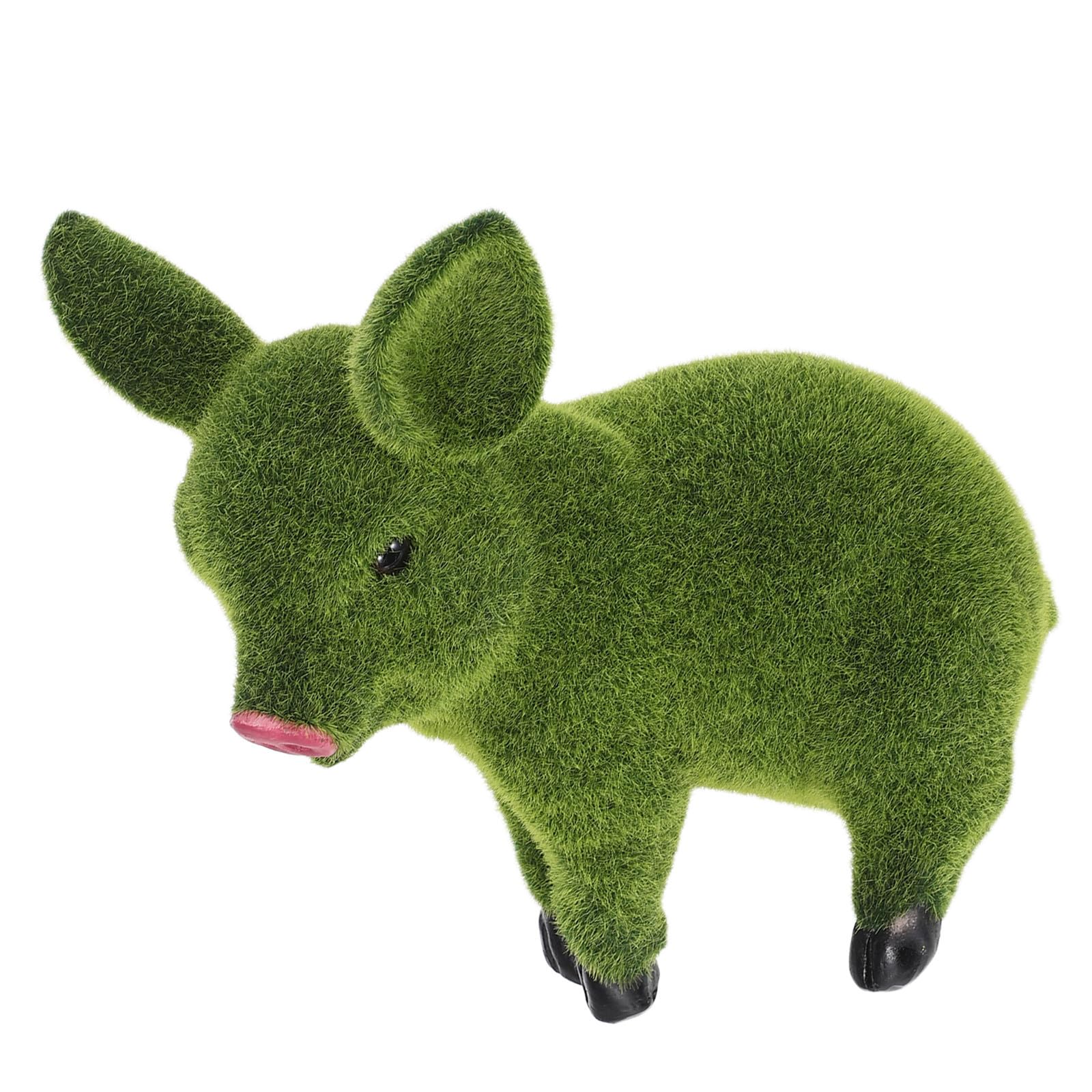 Sculpture cochon en résine verte pour sublimer votre jardin extérieur