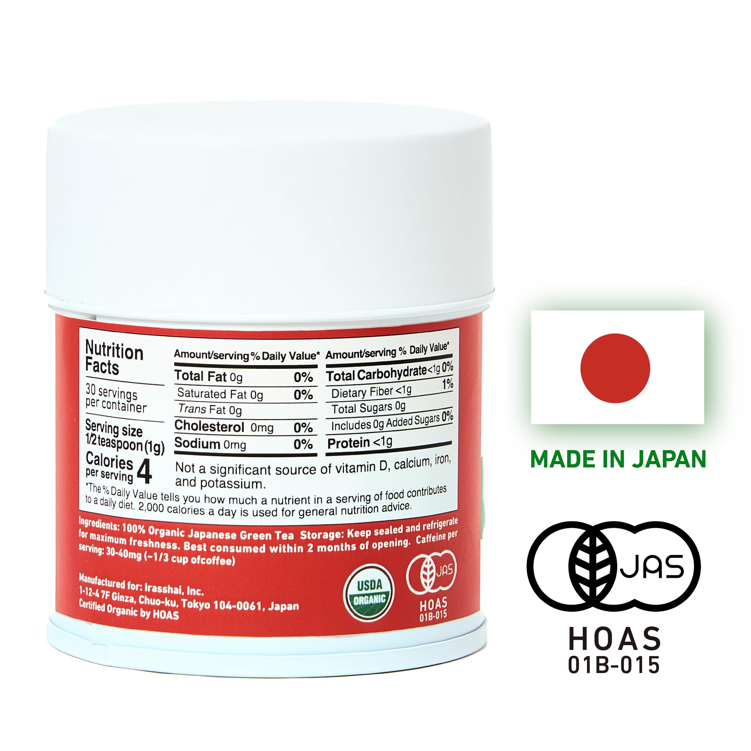 Organic Super Ceremonial Grade - Authentic Japanese First Harvest Single Origin Matcha Green Tea Powder Blend from Kyoto (30g / 1.06oz)