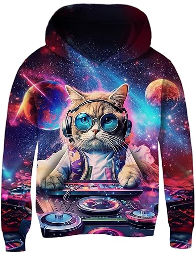 Boys Hoodies Kids Sweatshirt Warm Youth Print Girls Hooded Clothes