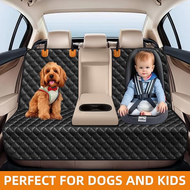 Foto 2 de 7 de LUOBINS Funda de asiento de coche para perro para asiento trasero, impermeable y a prueba de arañazos