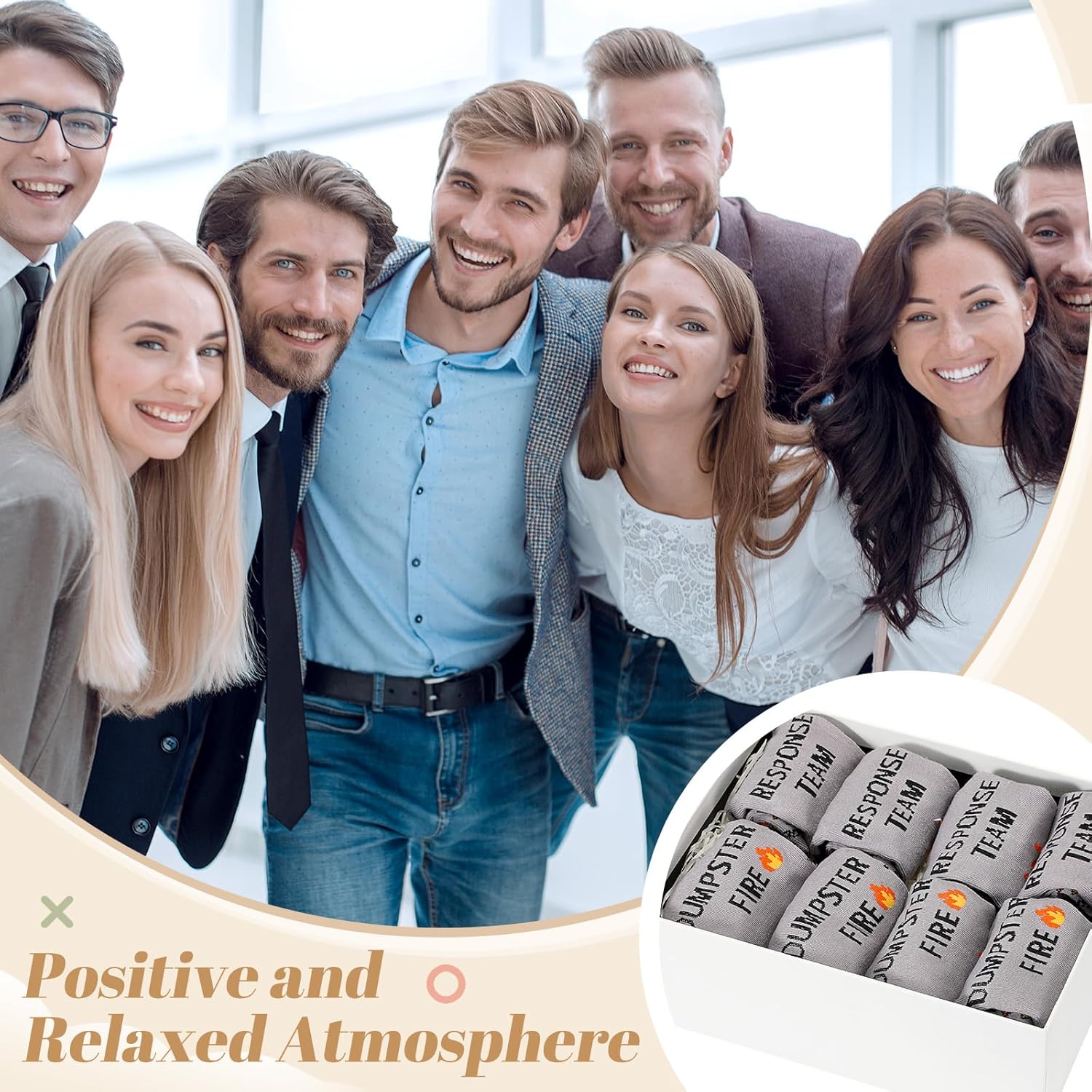 Glitopper 12 Pair Funny Dumpster Fire Response Team Socks Gifts for Teacher Cna Week Nurse Men Women Staff Coworker(Grey)