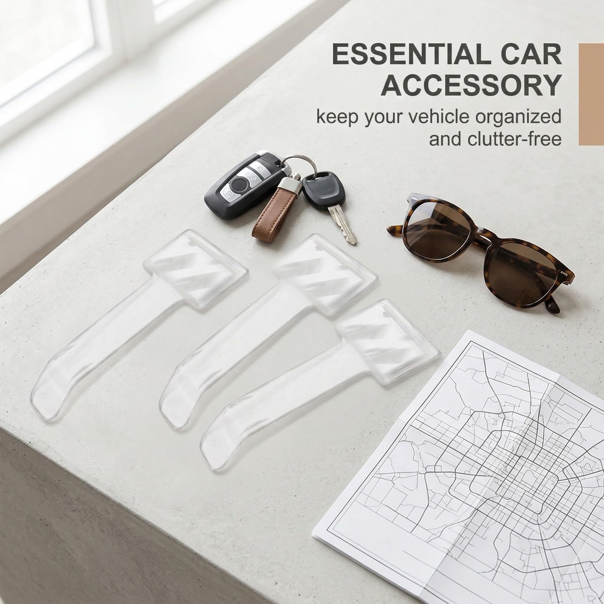 4 Piezas Clips Adhesivos para Tickets, Soporte de Parches para Parabrisas, Porta Tickets para Coche, Soporte para Tarjetas y Documentos Adhesivo