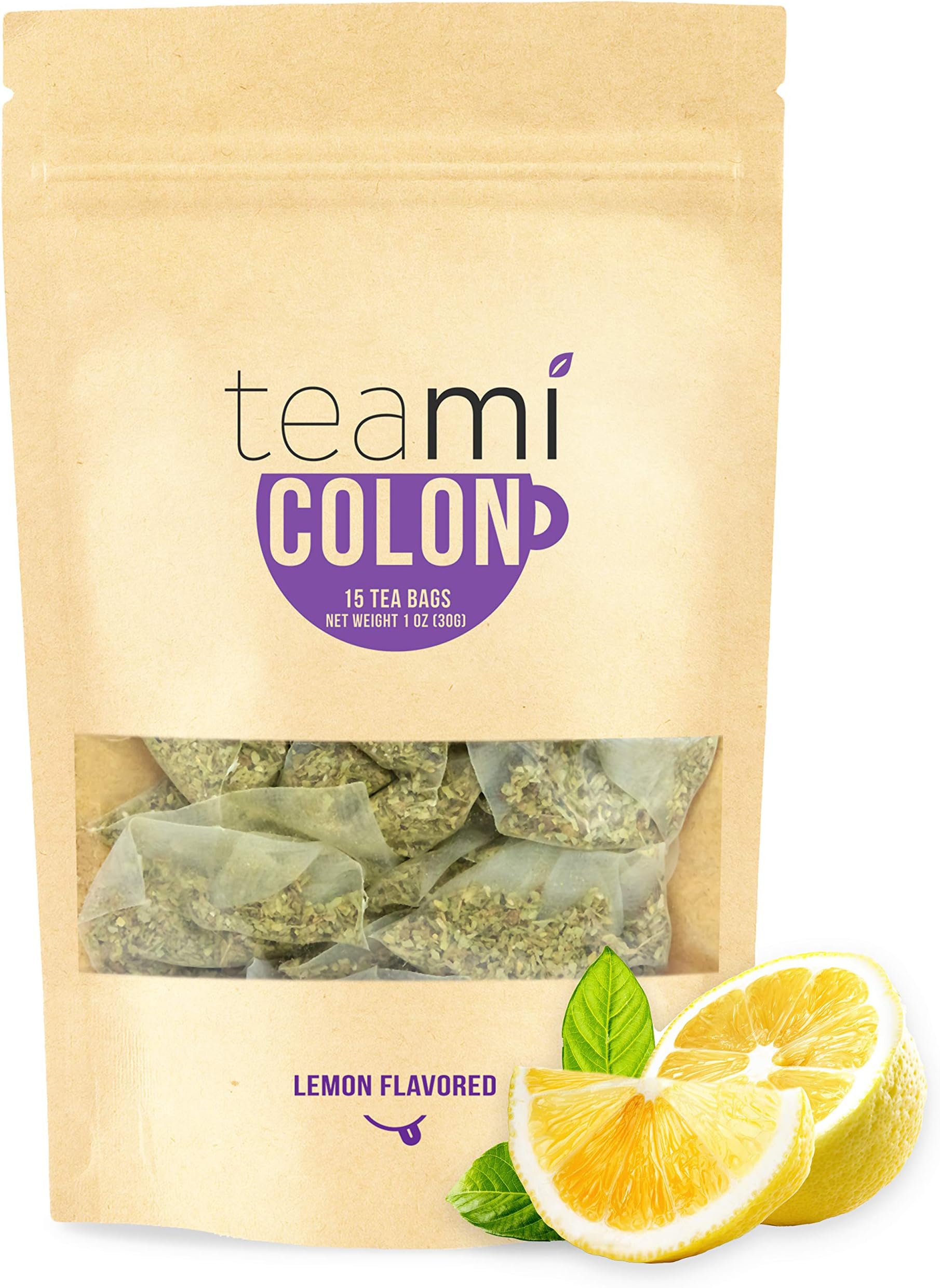 Colon Cleanse and Detox Tea | All Natural Cleanse tea for Men & Women | 30 Day Supply, 15 Tea Bags (Lemon)