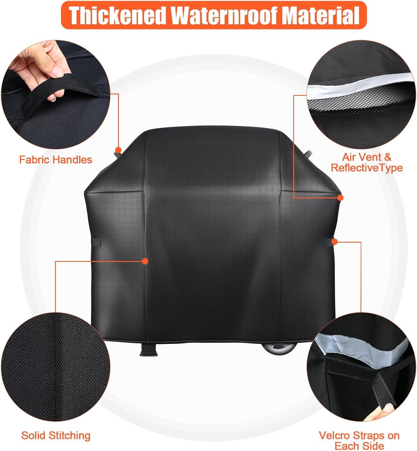 Denmay 7139 Platinum Grill Cover para Weber Spirit II Serie 300 Spirit 300 Series y Spirit 200 Series (con controles laterales montados) 130 CM Cubierta de parrilla resistente y resistente intemperie