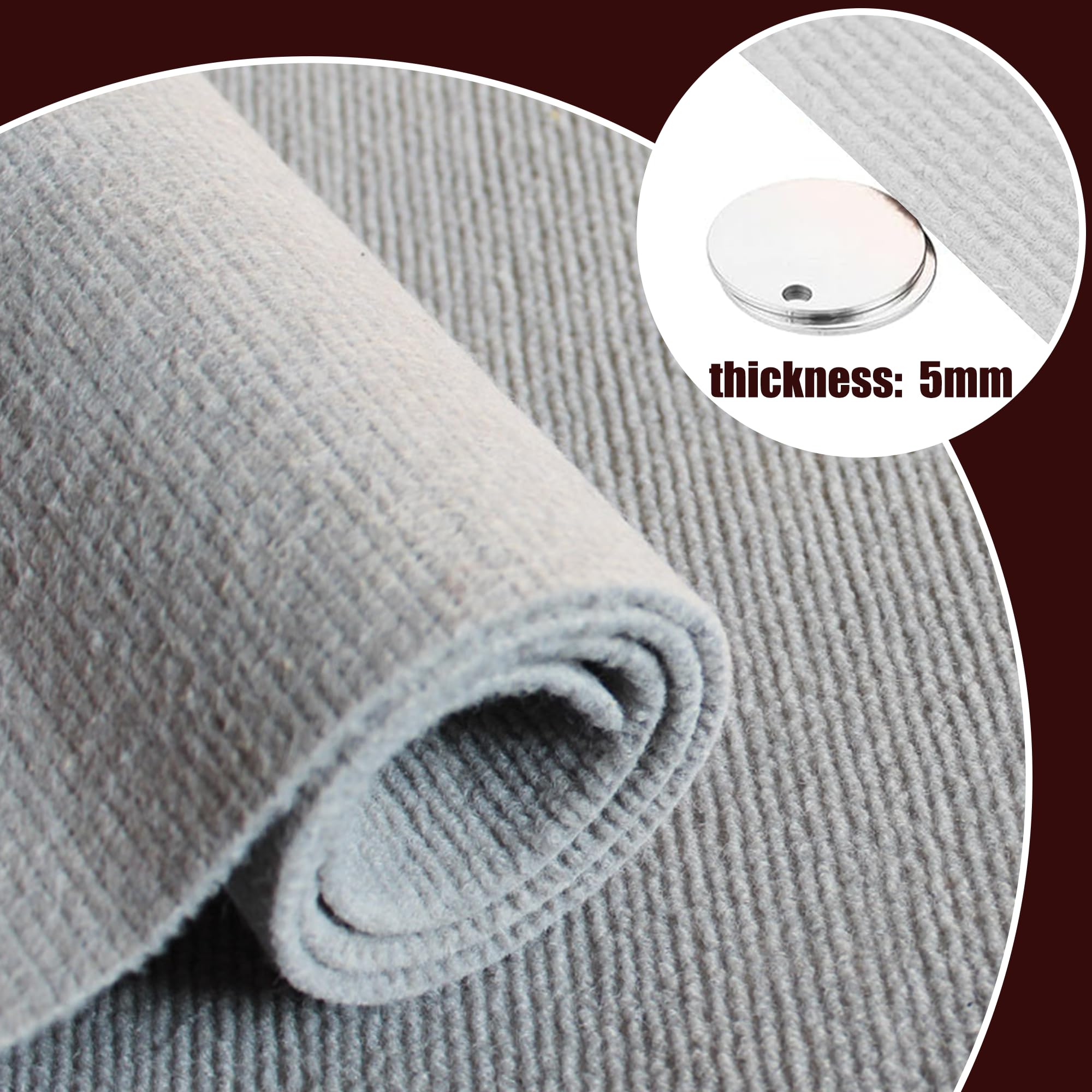 Nadelvlies Bodenbelag 150 x 350 cm Rutschhemmende, Stuhlrollenfest Schlafzimmer Teppiche Antistatisch für Wohnbereich, Büro, Küche, Hellgrau