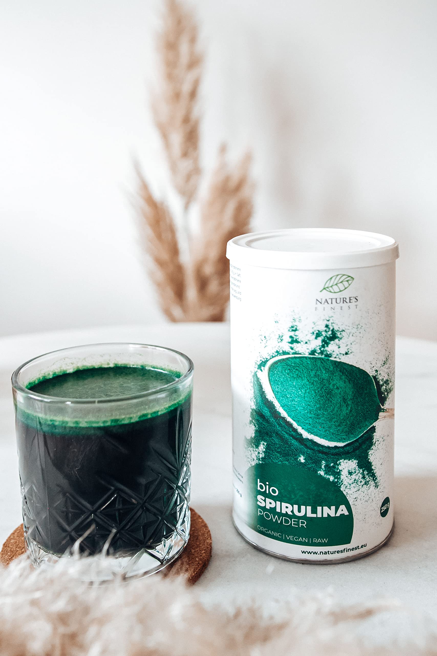 Nature's Finest Spirulina Bio in Polvere 1250 g (5x250 g) | Alga spirulina 100% pura certificata bio - polvere blu-verde, vegan, senza additivi - ideale per frullati, succhi e bowl
