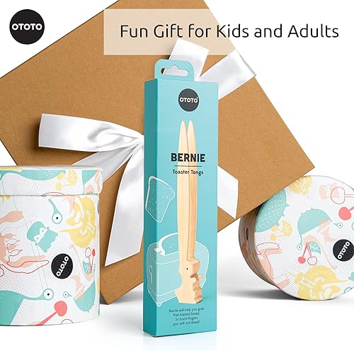 Miniatura 6 de OTOTO Bernie Bunny - Pinzas para tostadoras de conejo, servidores de ensalada, mini pinzas multiusos para aperitivos, utensilios de madera y bonitos