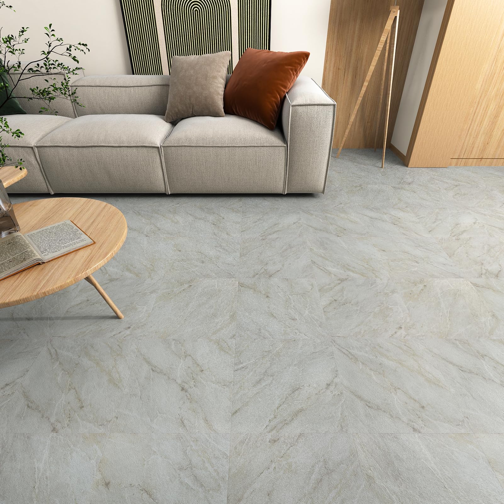 Piastrelle PVC Autoadesive 30x30 Cm – Effetto Marmo Grigio, Impermeabili E Facili Da Tagliare Per Pavimenti E Pareti
