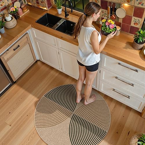 Vista 96 de Lahome Alfombra moderna de yute, de 2 x 8 pies, lavable, para entrada, granja, cocina, antideslizante, para interiores y exteriores, alfombra