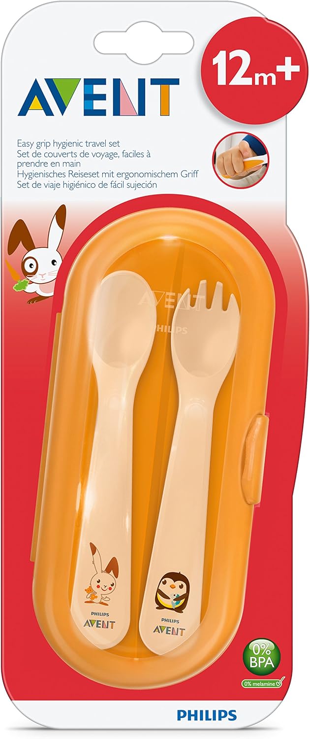 Philips Avent Set De Couverts De Voyage Cuillere Et Fouchette Profondes Boite 12 Mois Et Amazon Fr Bebe Et Puericulture