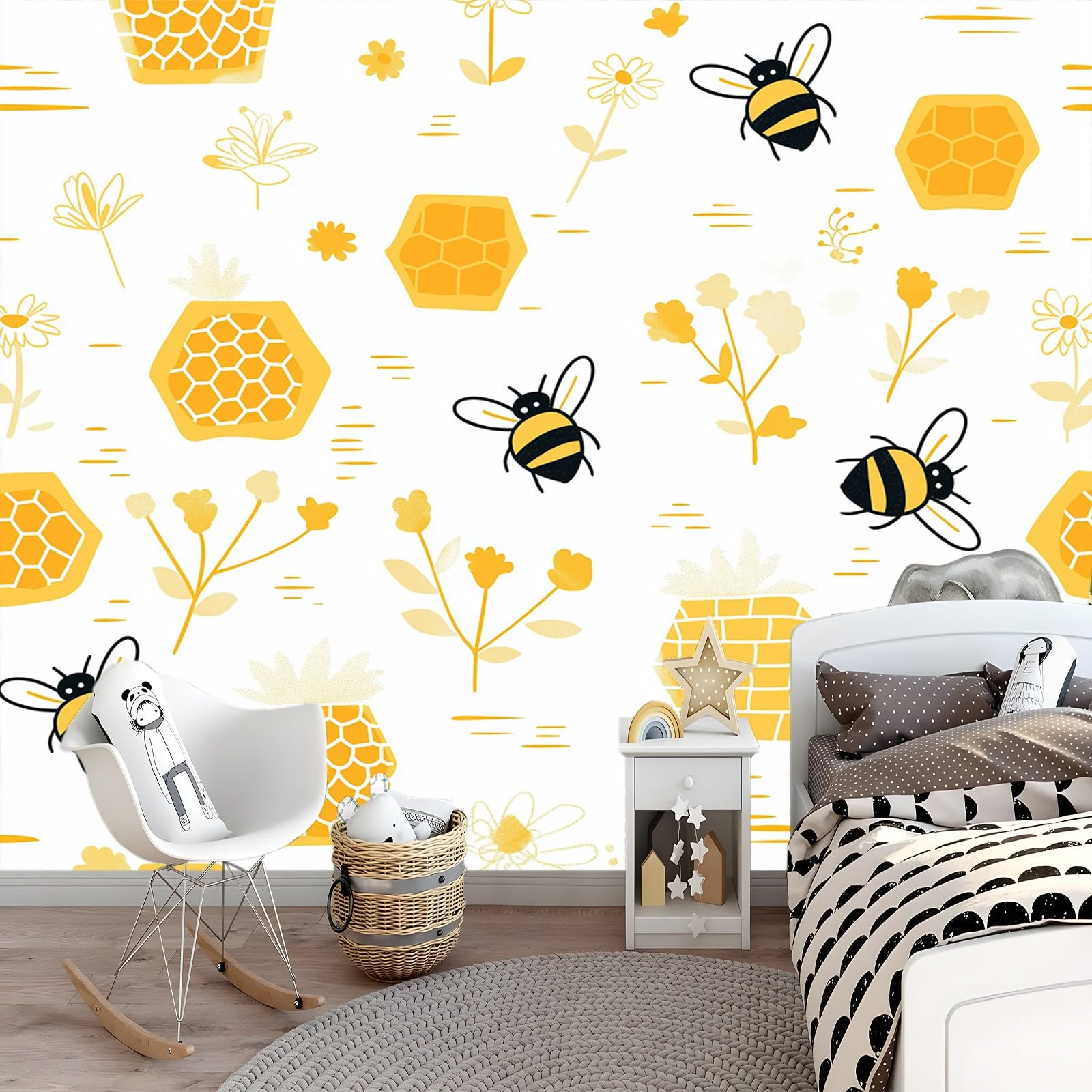 Tapeta 250 x 175 cm, tapeta ścienna, prosta tapeta o strukturze plastra miodu, tapeta na fizelinie, biała, obraz ścienny, tapeta ścienna do sypialni, salonu, pomieszczeń, nowoczesna tapeta ścienna