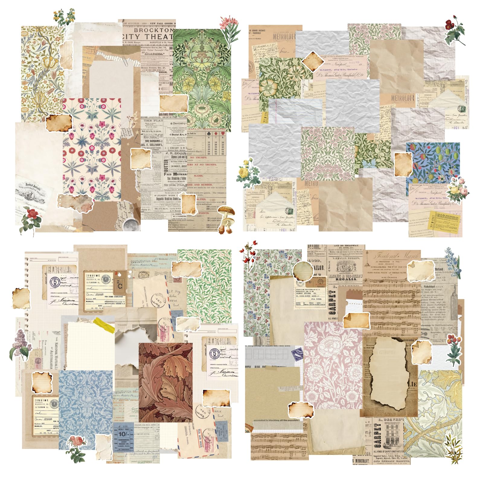 Vintage Scrapbook Kit - 440PCS Papers & Stickers -1 Vintage Scrapbook Kit - 440PCS Papers & Stickers -1