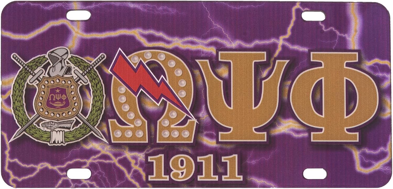 Desert Cactus Omega Psi Phi Accessories Ques Decorative Acrylic Car Tag for Front and Back of Vehicle (Car Tag - PRCLP)