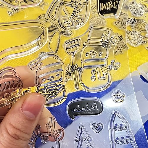 Miniatura 7 de Juego de herramientas de bloques de estampado acrílico, 5 piezas de varios tamaños, bloques de sellos transparentes con líneas de rejilla, 4 hojas