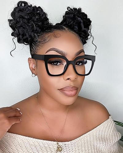 Miniatura 2 de Oversized Anti Blue Light Blocking Glasses for Women FakeFashion Square Eyeglasses Computer Glasses Eyewear