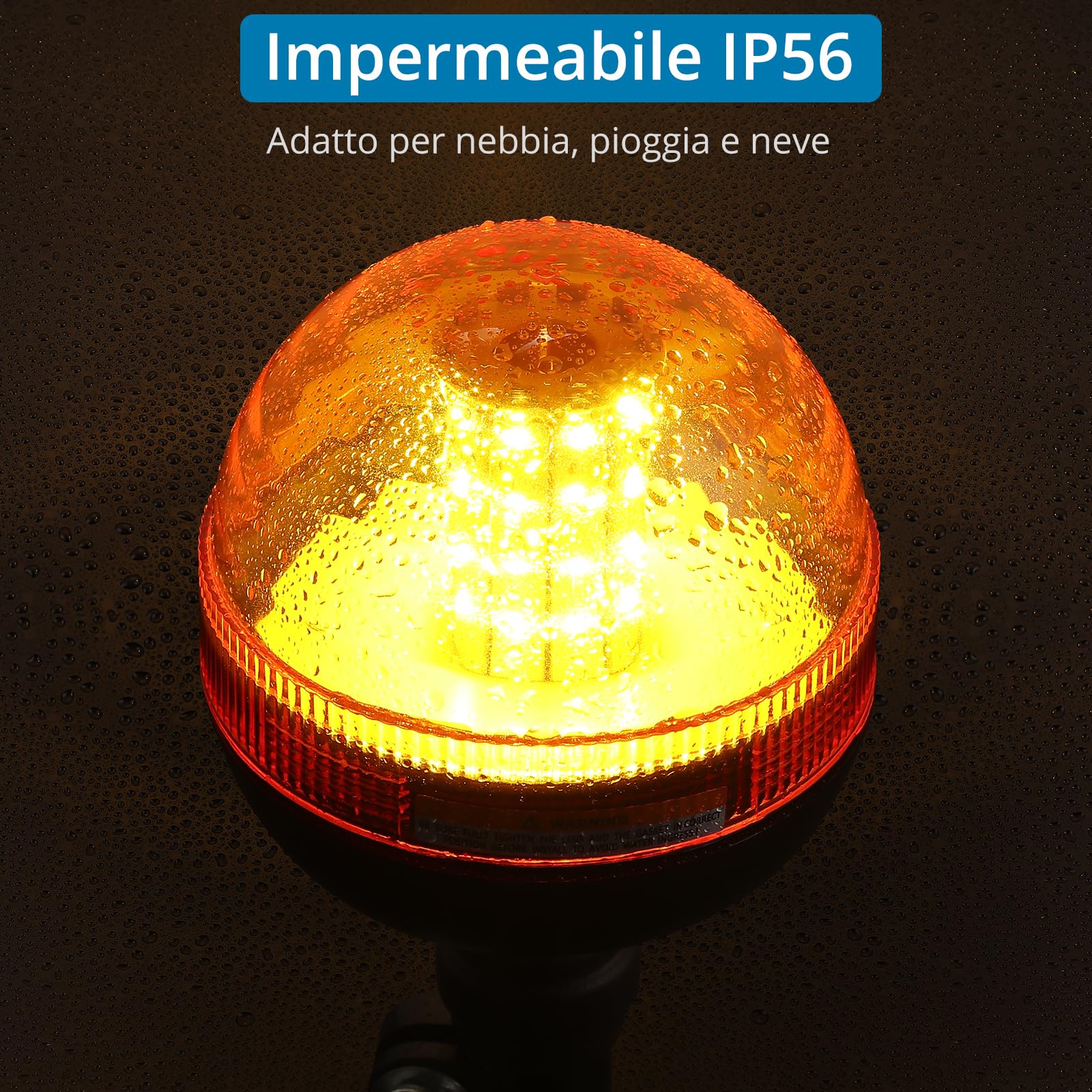 AUTOUTLET 2 Pezzi 40 LED Luce Lampeggiante Rotante Ambra 12V/24V,Luce Stroboscopica per Auto con 3 Modalità di Lampeggio, Impermeabile,E9,per Camion Trattore e Rimorchio