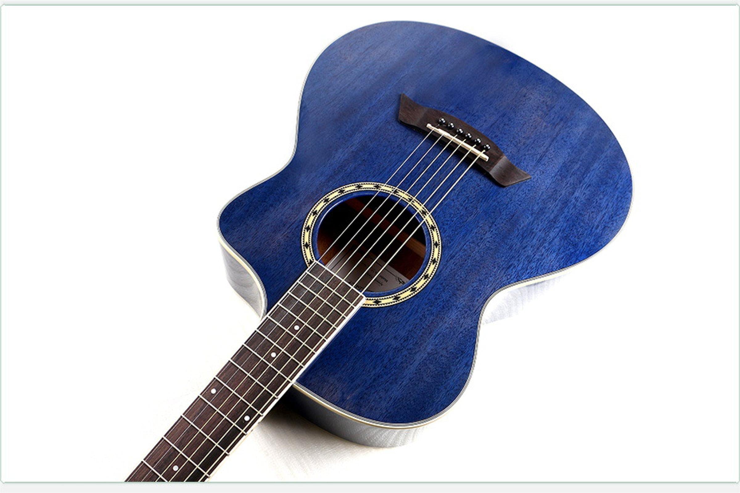 Chitarra acustica elettrica in mogano con corde in acciaio 40 pollici A-Body Guitarra 6 corde Folk Pop Cutaway High Gloss Pickup Blue Black 40 pollici BLS