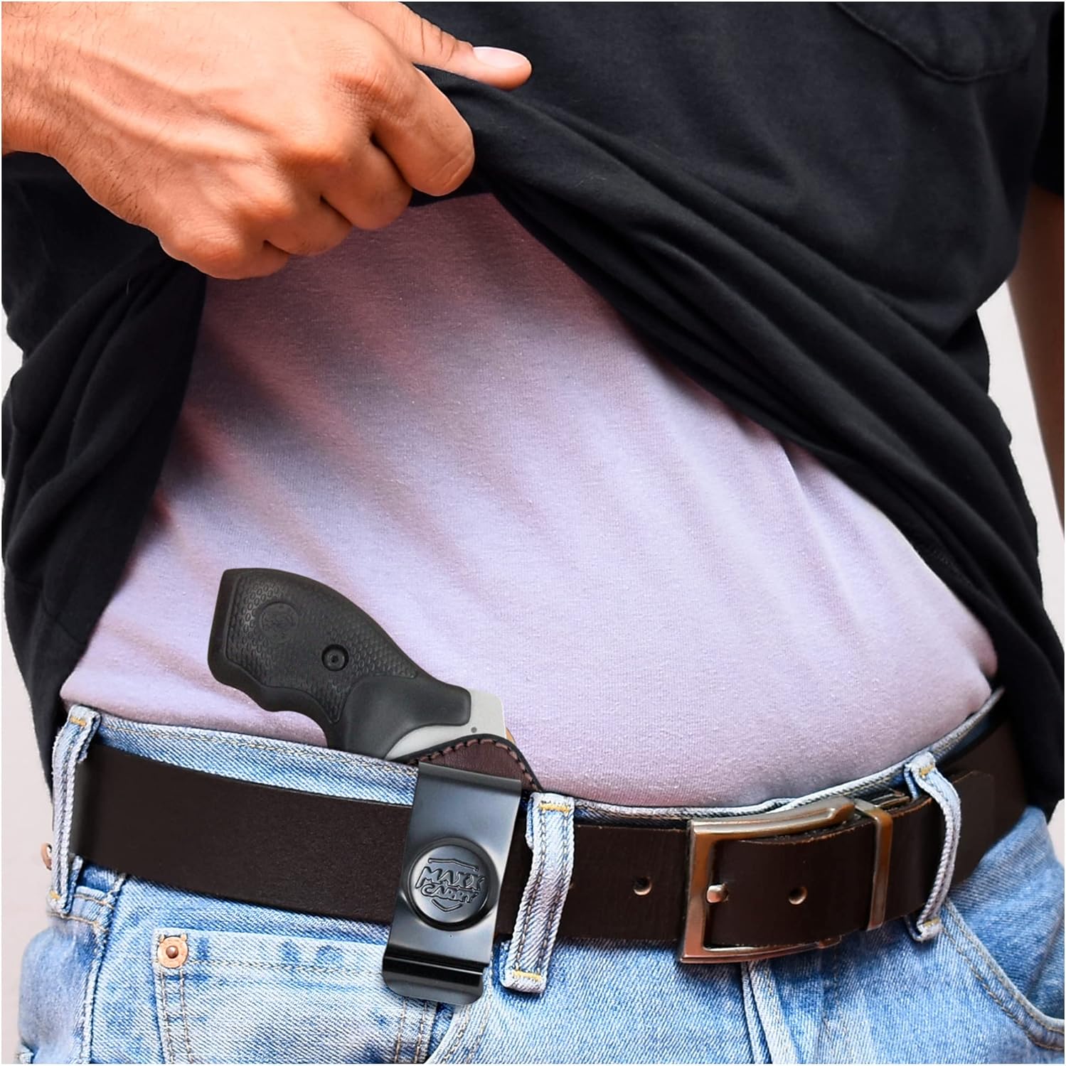 Genuine Leather Iwb Holster for S&W J Frame 2" Barrel - Tactical Handgun Iwb Leather Holster S&W - Leather Concealed Carry Holster - Comfortable Appendix Everyday Carry - Maxx Carry Holsters by PH