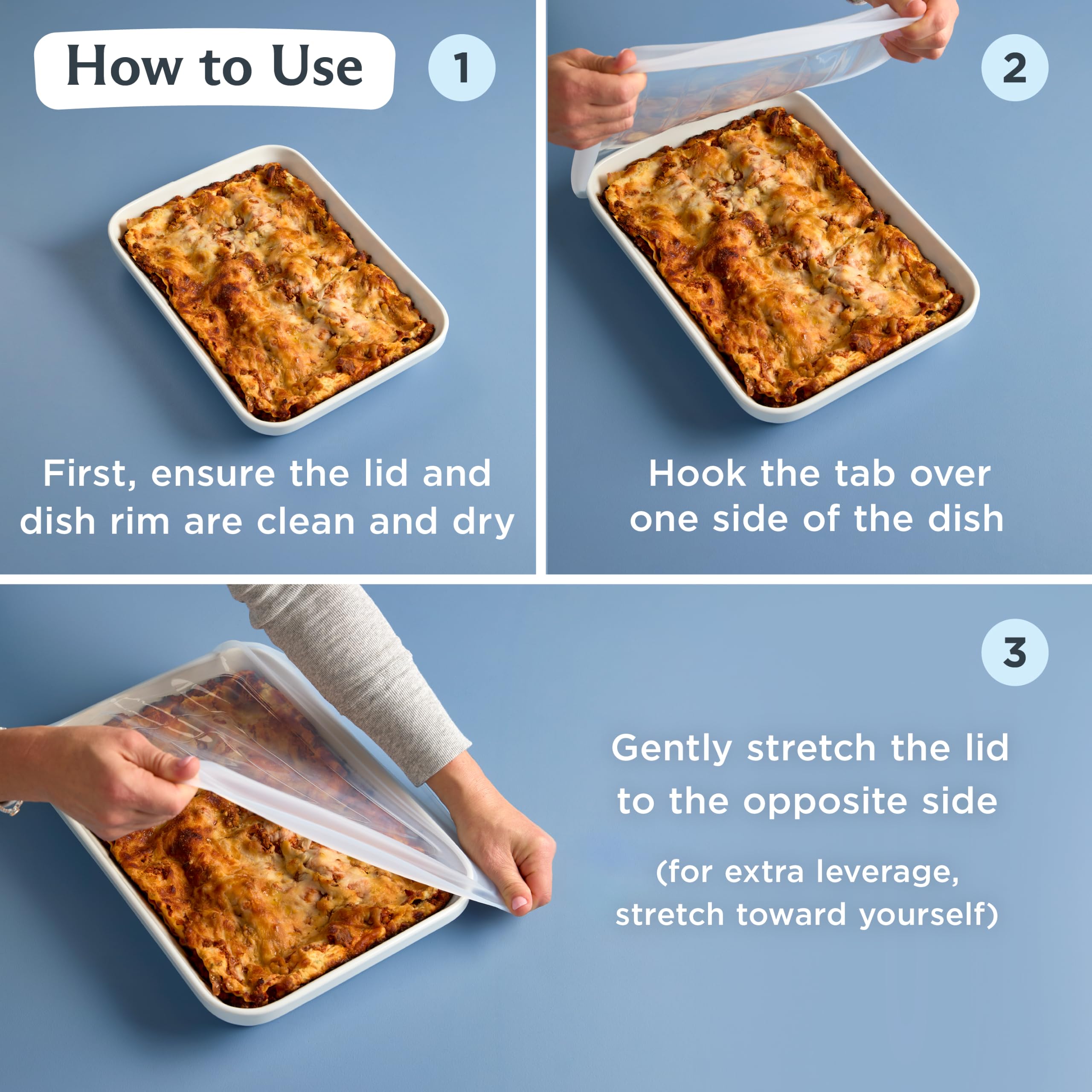 Stasher Silicone Rectangle Lid - Food Cover for 9x13 Pans -5