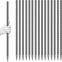 ESSFF 16 Pack 24-Inch Galvanized Steel Garden Stakes - Heavy Duty Rebar Anchors for Tents, Fences, Trampolines & Landscaping