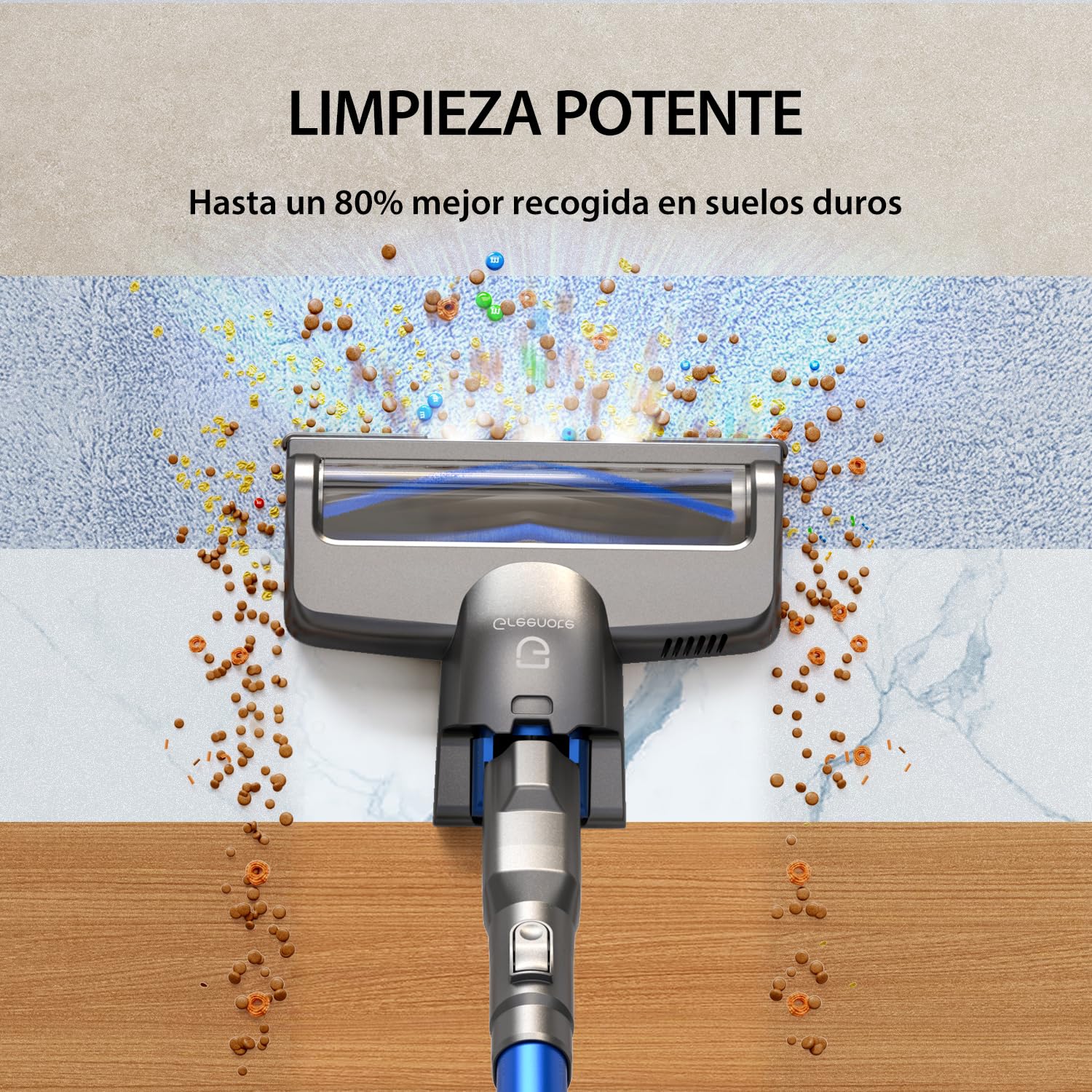 Greenote Aspiradora sin Cable,23000pa Ligero Aspiradora Inalámbrica,Aspirador Vertical con Luces LED,Multifuncional 6 en 1,Funciona 35 Mins,Peso 1,5 kg,para Suelos Duros y Alfombra de Pelo Corto