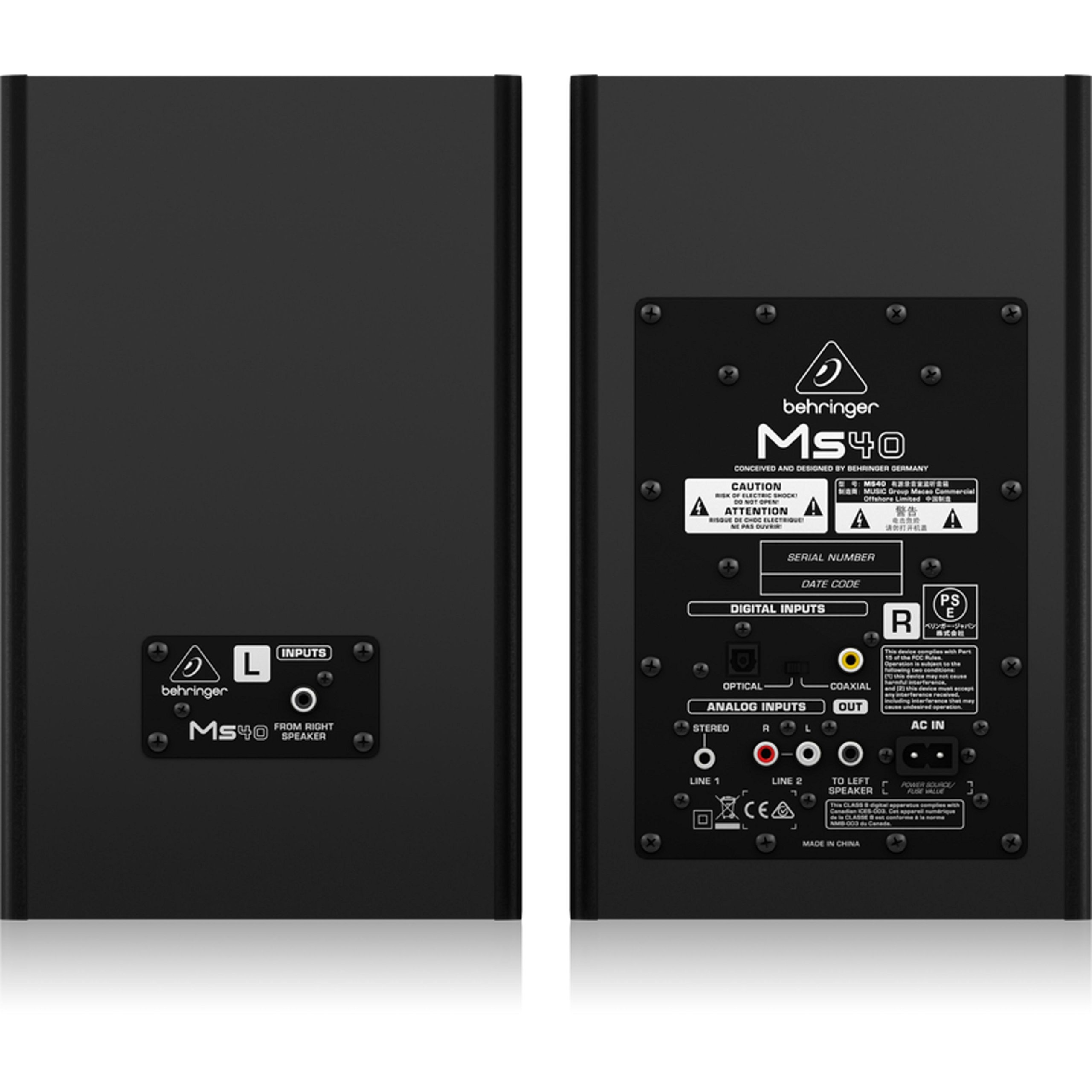 Behringer Ms40 40 Watt Digital Stereo Near Field Monitor Speakers