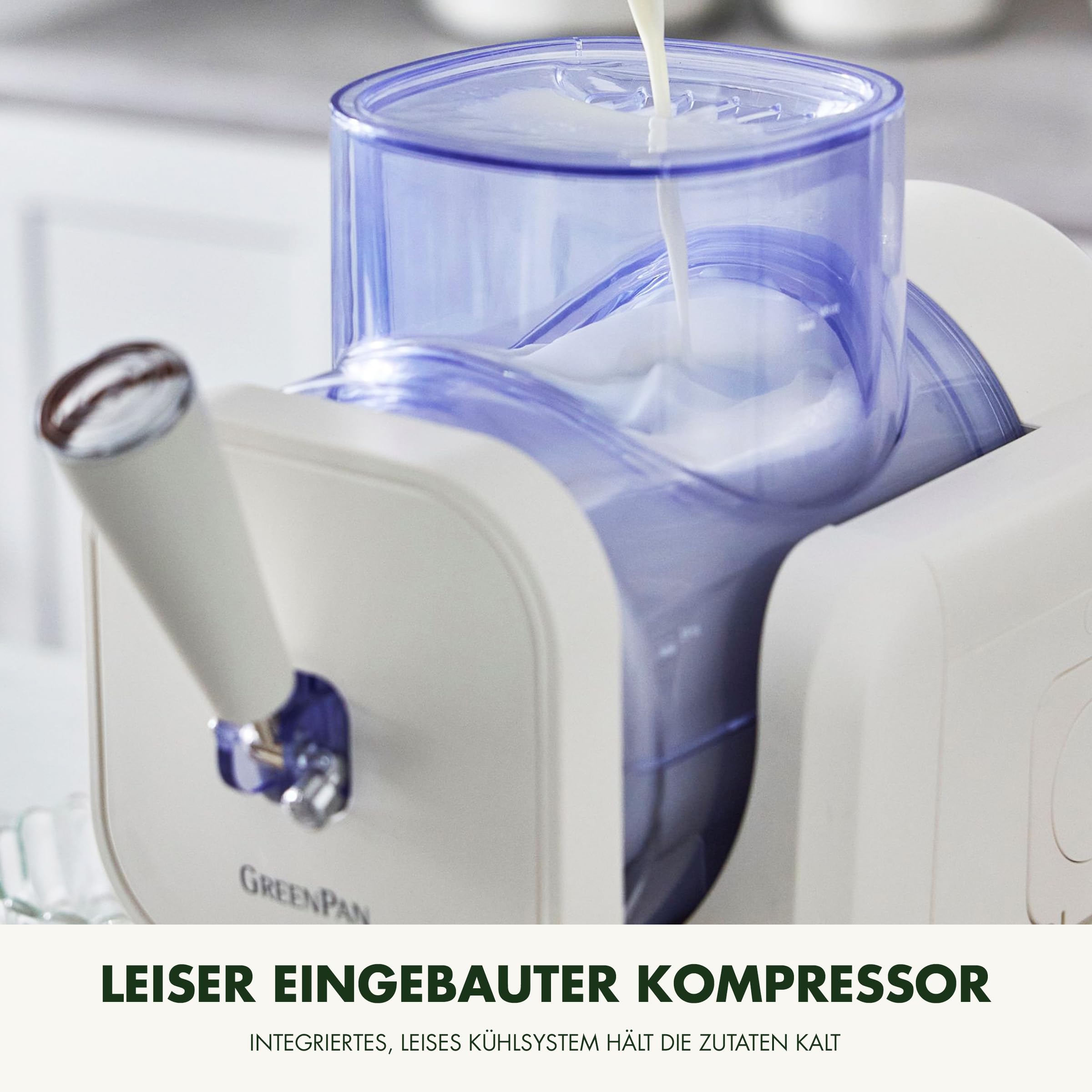GreenPan Frost Eismaschine & Slushie-Maschine, Softeis, Sorbet, Margaritas, Milchshakes, Gefrorener Joghurt, Kein Vorfrieren, Fertig in 15 Minuten, 6 Modi,7 Texturen,Selbstreinigend,Familiengröße,Weiß