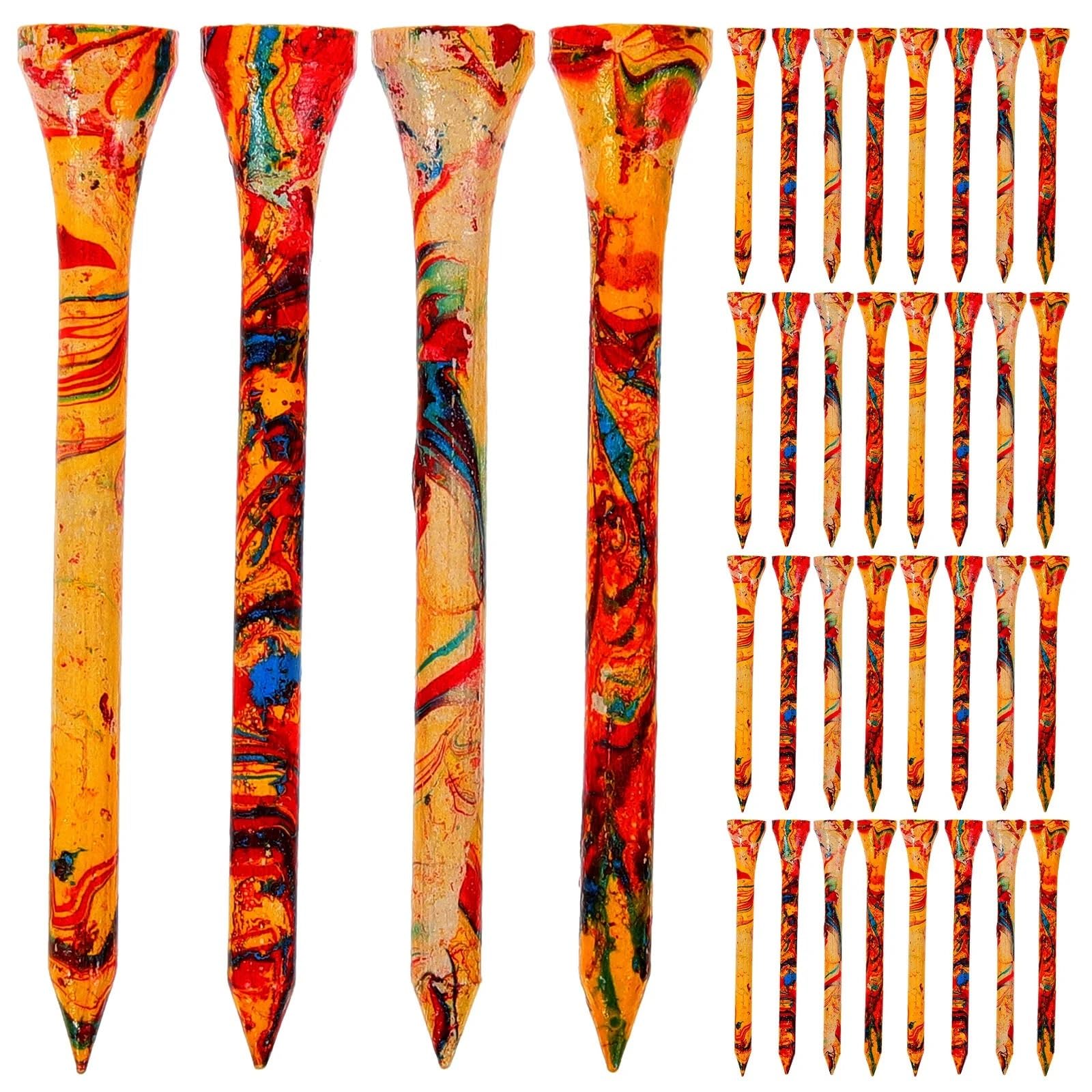 Golf Tee 50 stücke Holz Golfplätze Halter Golf Praxis Golfplätze Tees Golfplätze Nägel Golf Lieferungen Golf Zubehör FüR Einen Idealen Abschlag