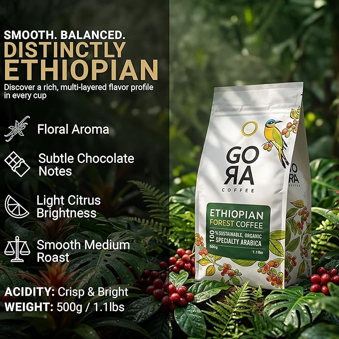 Café Orgánico GoRa Ethiopiano en Grano - Tueste Medio 250g miniatura 3