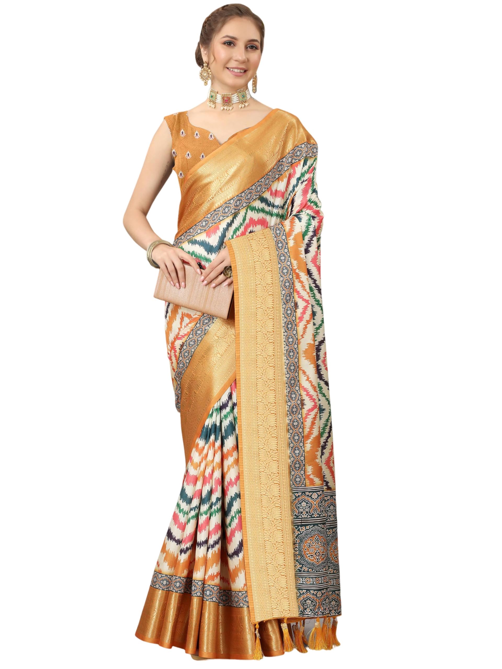 Vintro Women's Tranding kanjeevaram silk woven design saree