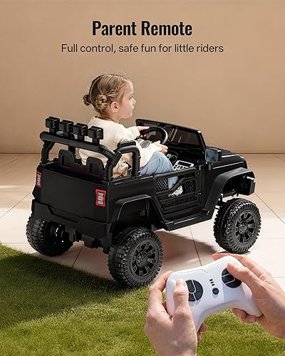 Miniatura 5 de Juguete de coche de paseo para niños, coche eléctrico de 24 V para niños con control remoto, motores de 2 x 200 W, color negro