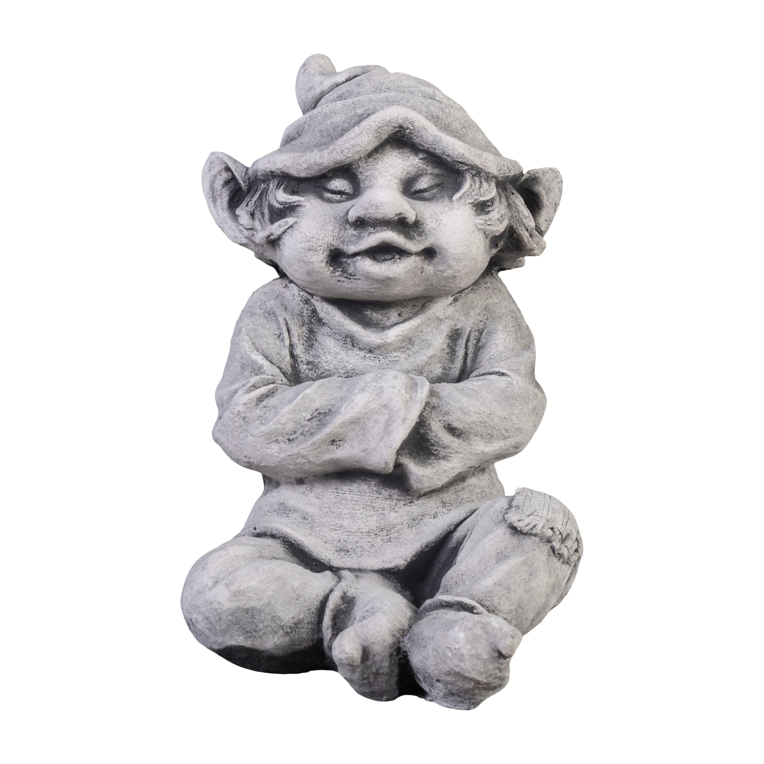 gartendekoparadies.de Figure de Pierre Massive GNOME Amusant « J’AI Froid »Troll Lutin en Pierre reconstituée, résistant au Gel