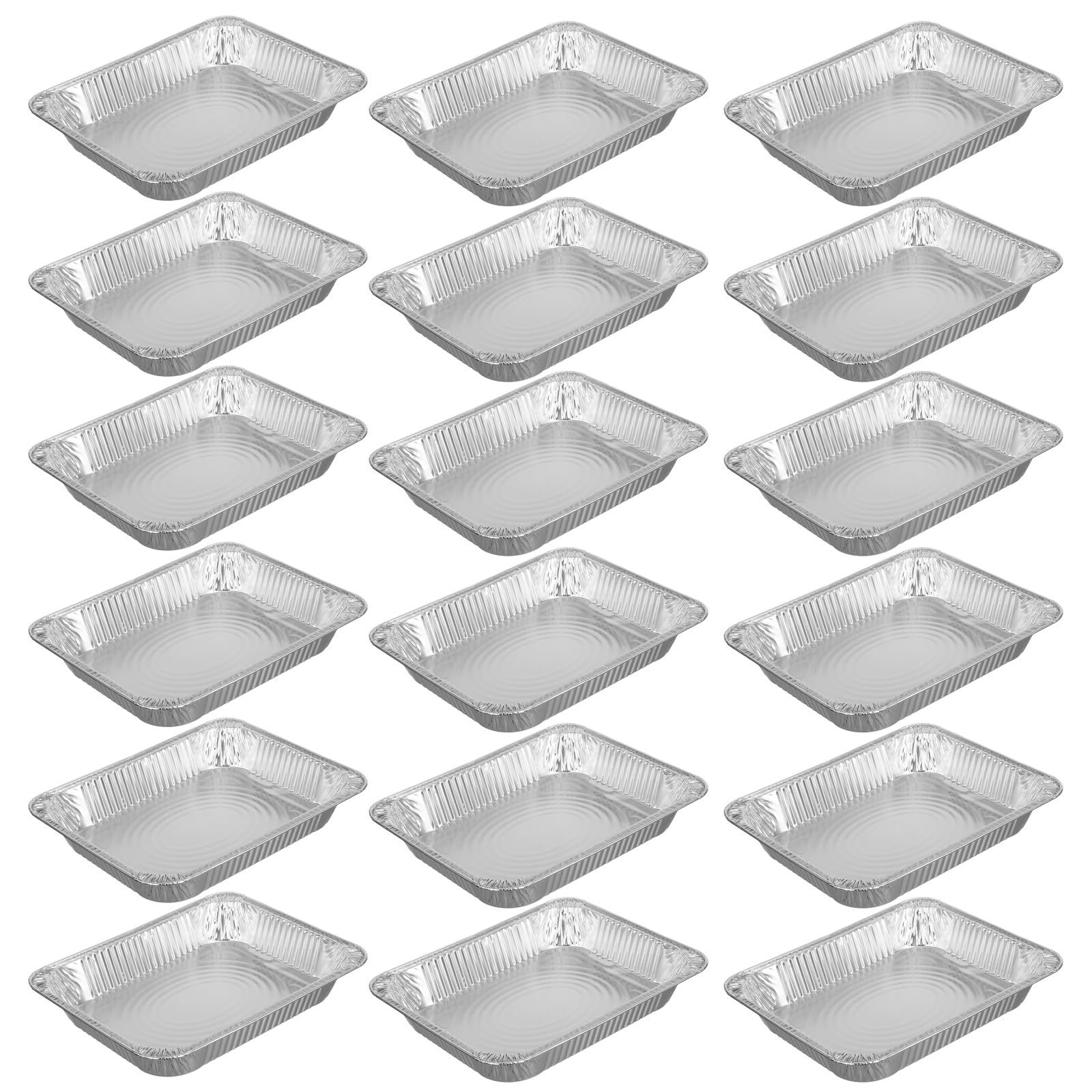Bandejas desechables de aluminio DECHOUS de 2850ml para hornear y cocinar, 30 unidades plata