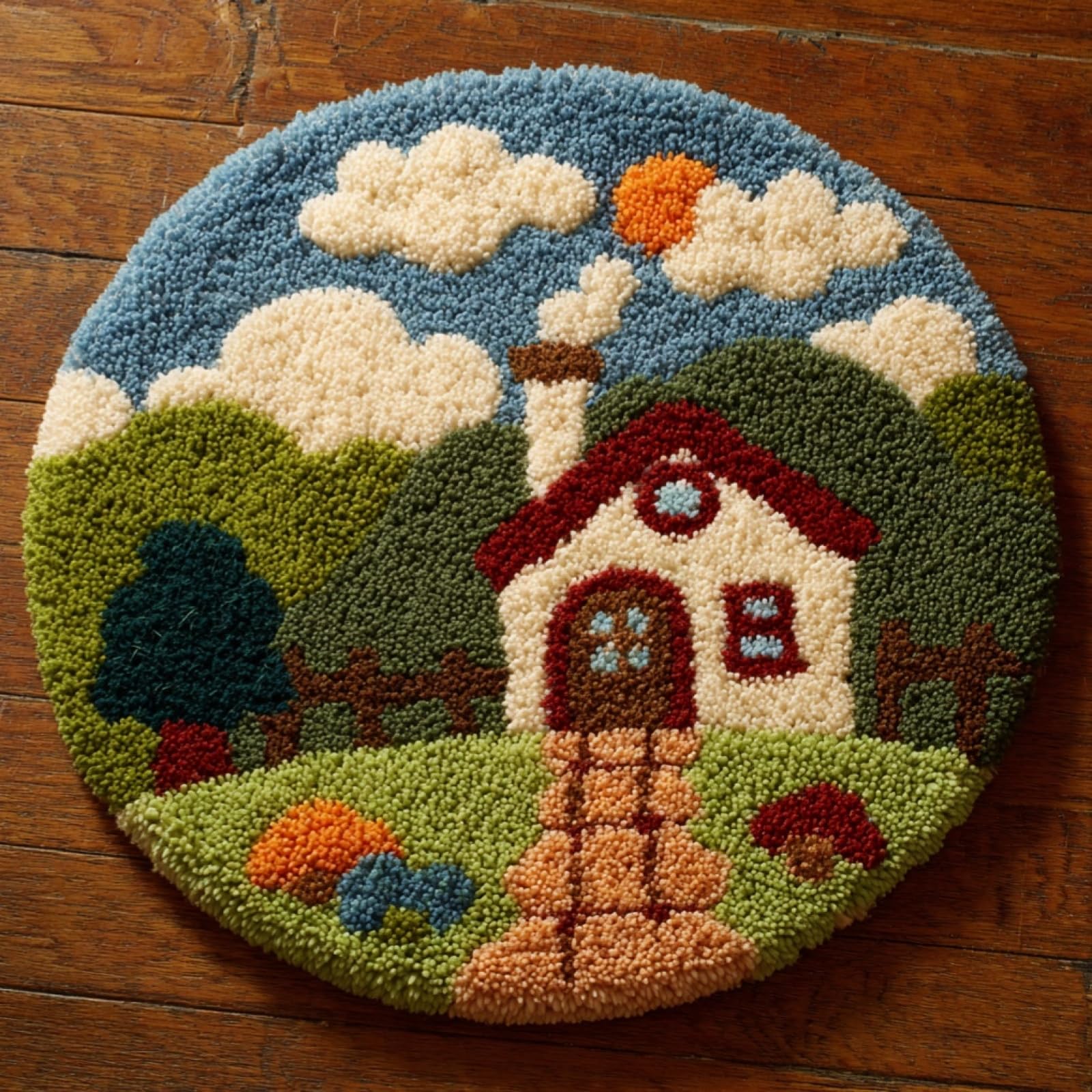 WallustrioaW DIY Latch Hook Rug,Lookout,Crochet Kits Embroidery Kits Home Carpet Rug Making Canvas,Needlework Crafts for Home Decor,50x50cm