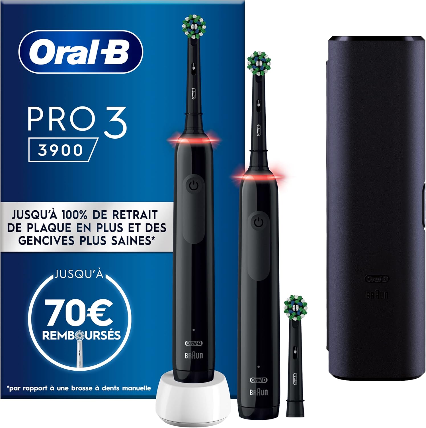 OralB Pro 3 3900 Electric Toothbrush/Electric Toothbrush, Twin Pack