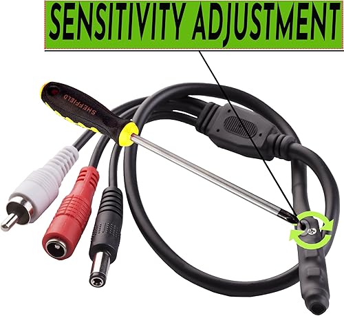 Miniatura 7 de Micrófono CCTV para cámara de seguridad IP Audio Vigilancia RCA con preamplificador de alta sensibilidad Dispositivo de recogida amplificado