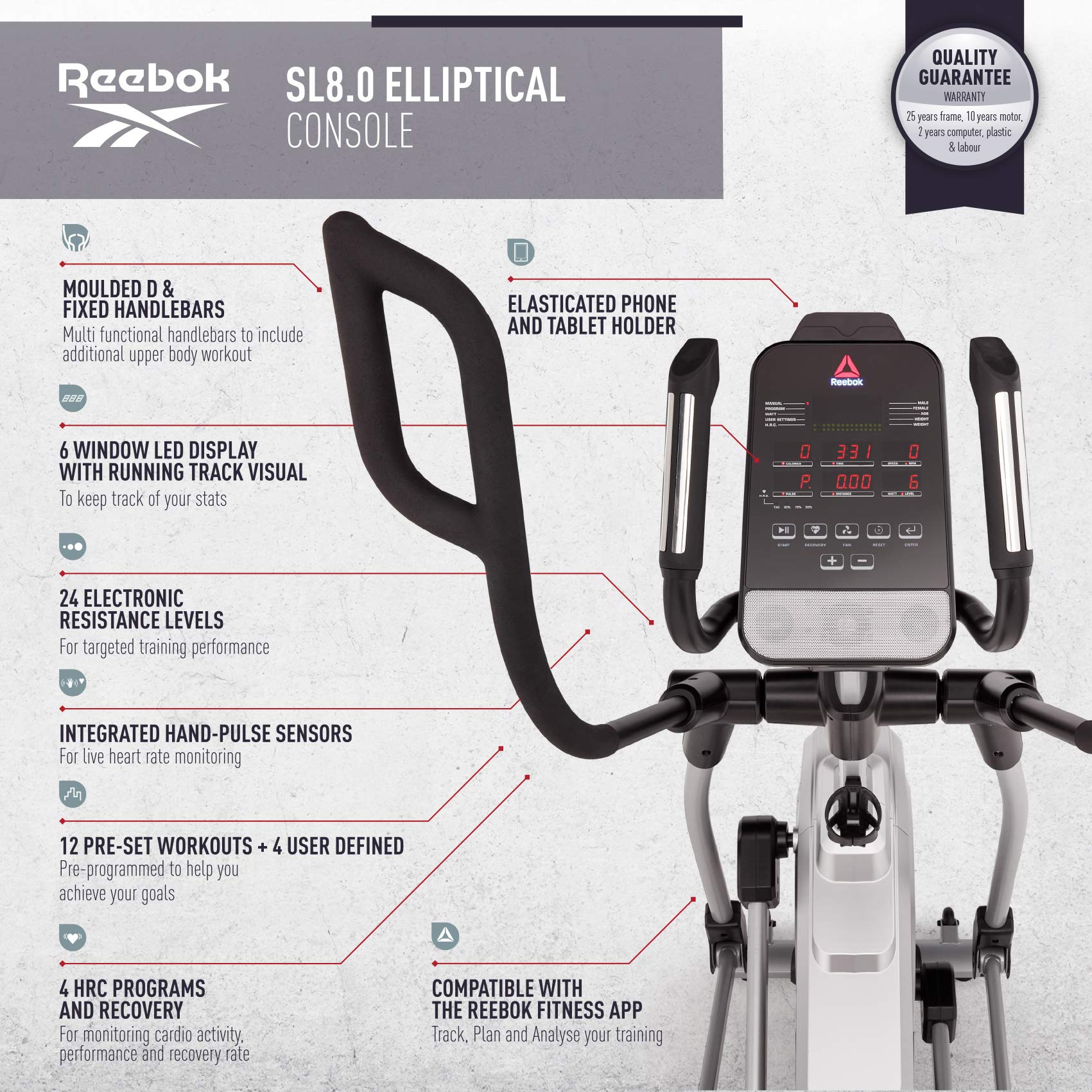 Reebok SL8.0 Quad-Level Elliptical 