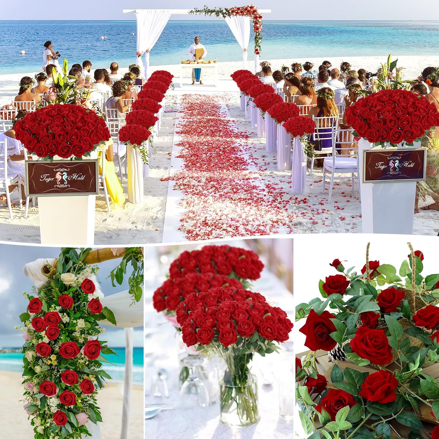 60 Pcs Artificial Roses Bulk Velvet Silk Roses Red Rose Flowers for Wedding Centerpieces Bridal Bouquet Mohter's Day Valentine's Day Christmas Home Decor (60, Red) - Image 7
