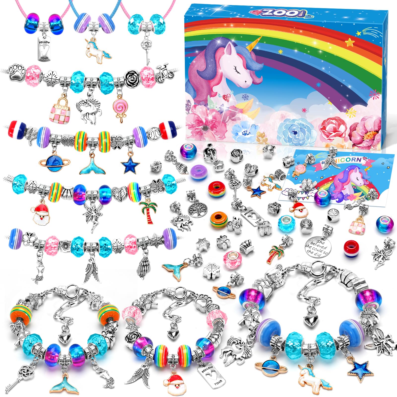 ZOOI Kit per Braccialetti, Gioielli Fai da Te, Idee Regalo Originali Bambina, Ragazza 4-13 Anni per Natale, Compleanno