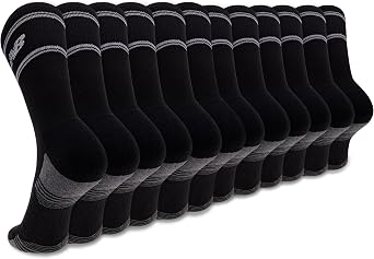 New Balance Unisex Adult Performance Cushioned Crew Socks - 6 & 12 Pairs - Moisture Wicking
