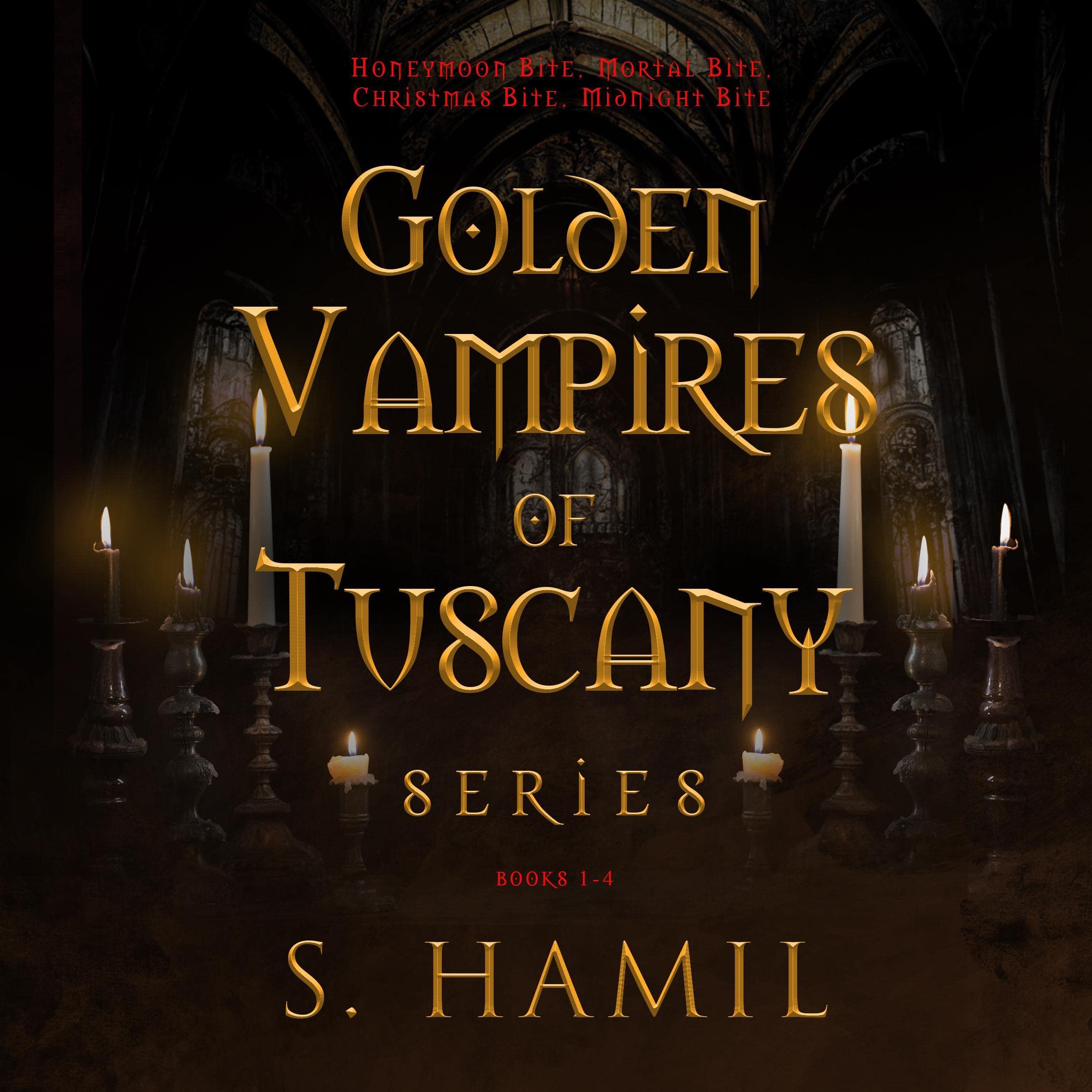 Cover art for Golden Vampires of Tuscany Series, Books 1-4