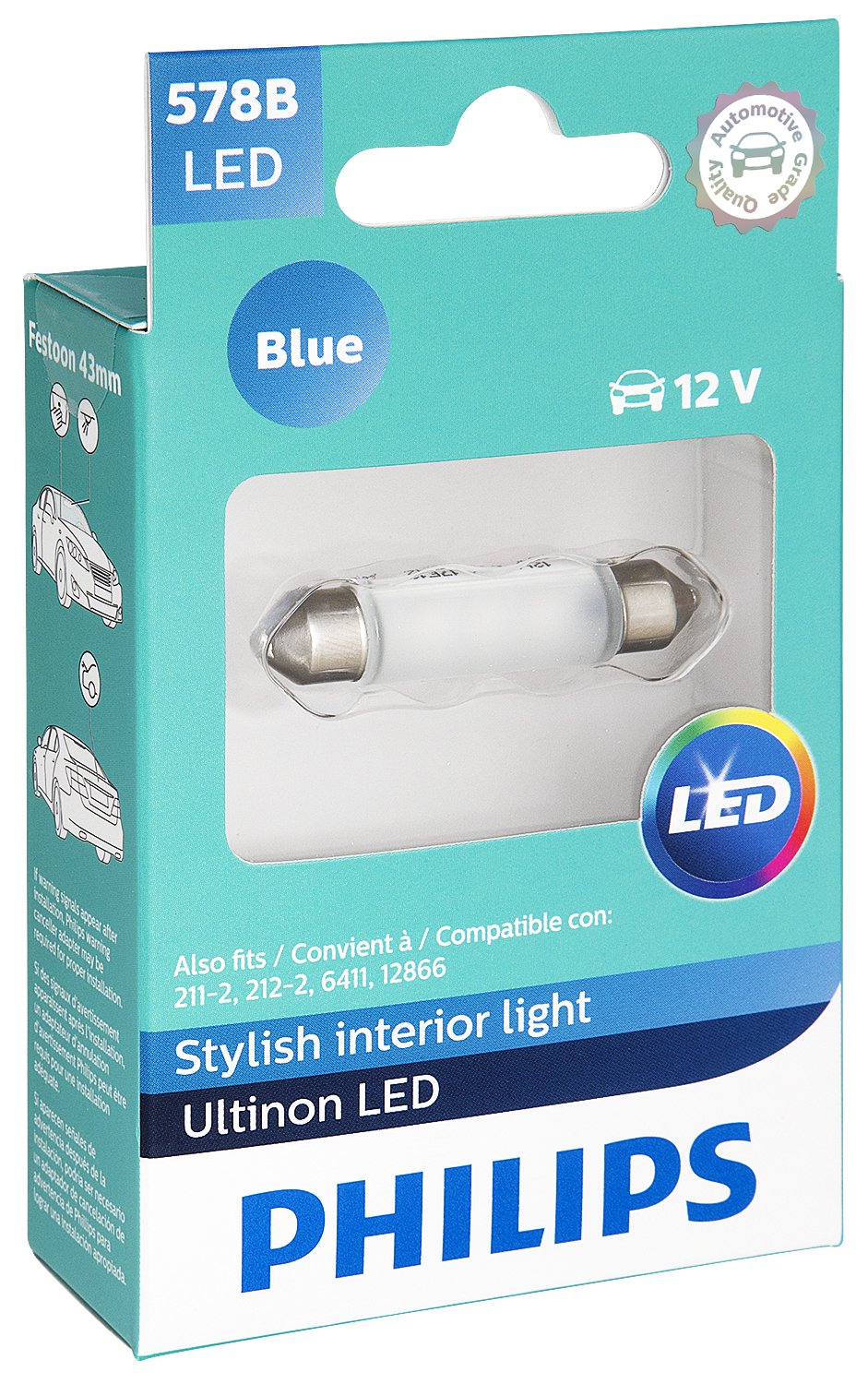 Philips 578BLED Ultinon LED (Blue), 1 Pack