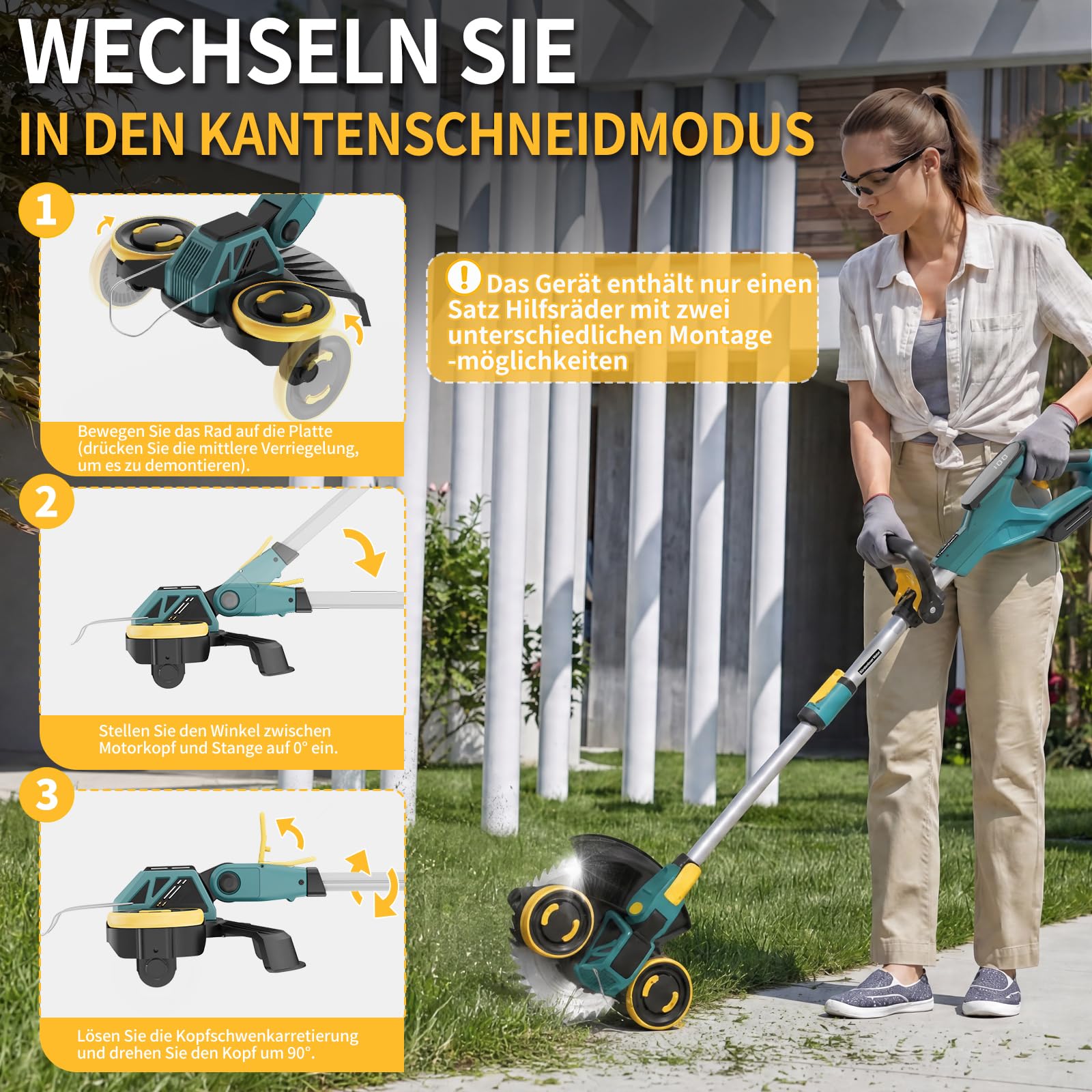 Makita Akku Rasentrimmer 21V 5 in 1 900W Bürstenloser Motor Freischneider 2x4.0Ah