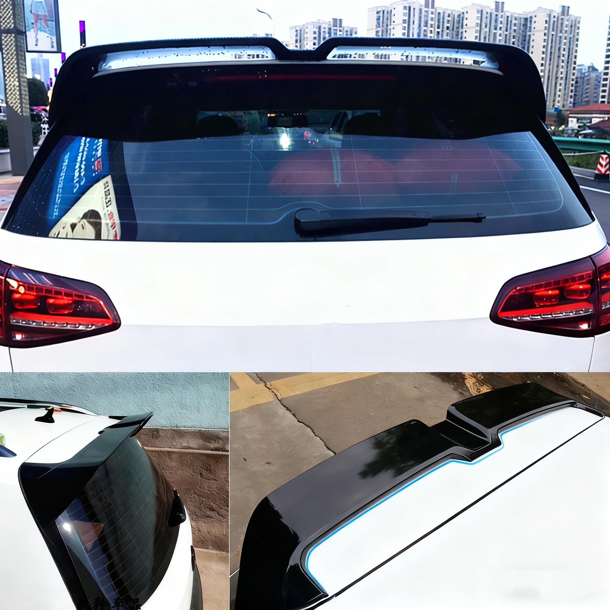 MUTUSAISI Aileron becquet arrière pour Volkswagen VW Golf GTI R GTD GTE R-Line VII Hatchback MK7 2013-2019, Noir Brillant Style Oettinger de Coffre Aile Spoiler de Toit Hayon Wing Arrière Accessoires