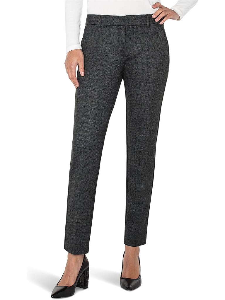 Black Liverpool Los Angeles Kelsey Mid-rise Herringbone Ponte Knit Trousers