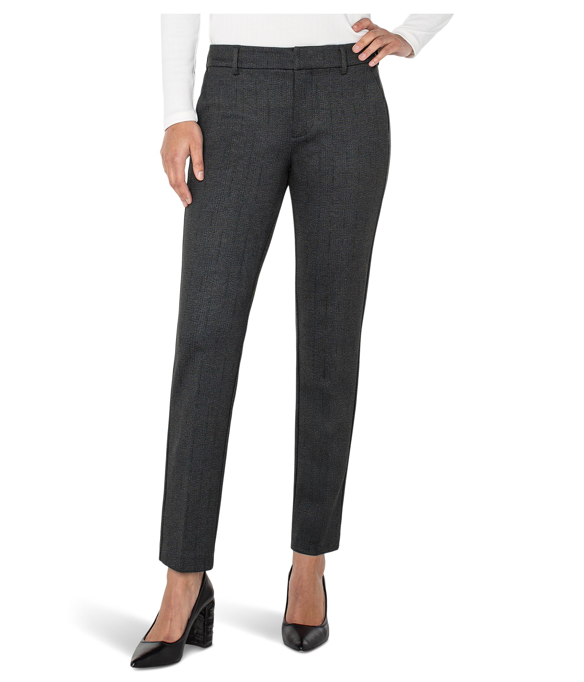 Liverpool Womens Kelsey Mid-Rise Herringbone Ponte Knit Trousers