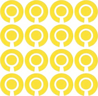 Acclaim Etiquetas adhesivas de identificación para cuencos de césped estándar de 5,5 cm de diámetro, 4 juegos completos de 4 autoadhesivos neón brillante liso de un color (amarillo)