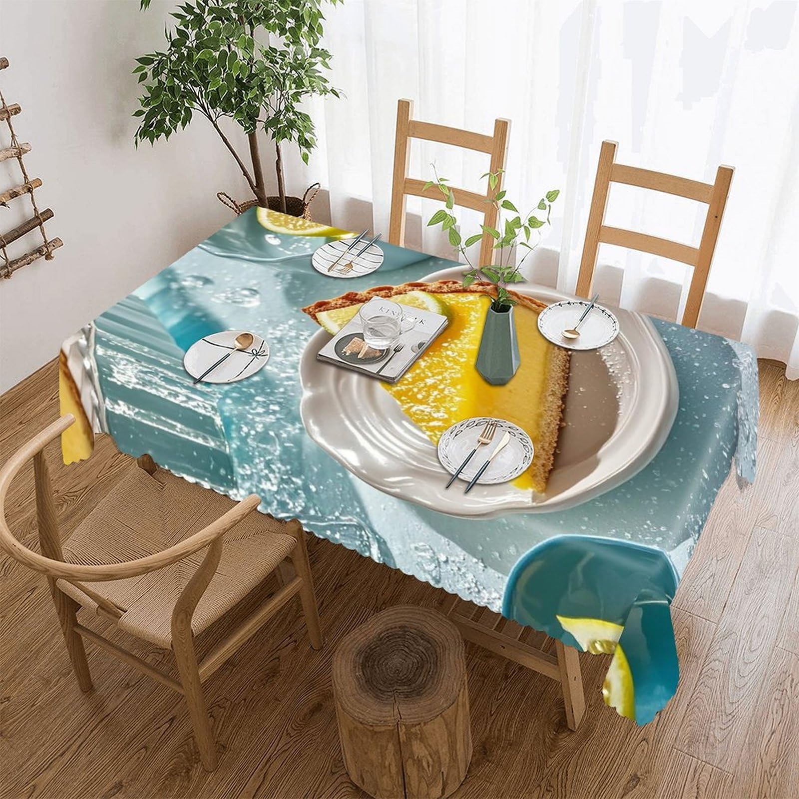 LZQPOEAS Gourmet Food Tablecloth Rectangle Table Cloth Decorative Fabric Table Cover Waterproof Seasonal Table Cover Wrinkle Resistant Washable Table Cloth for Party Picnic Dinner Decor 55"x70"