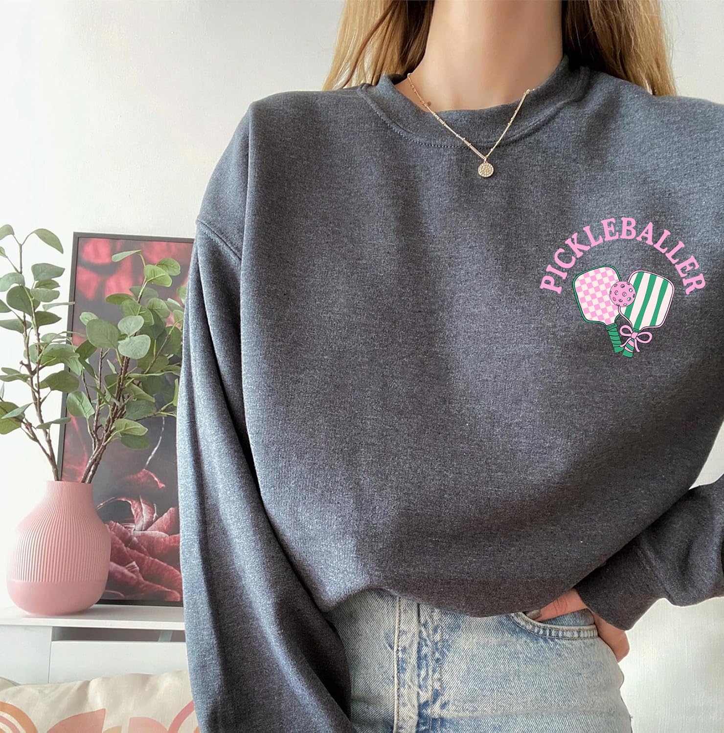 Munla Pickleballer Crewneck Sweatshirt - Cute Pickleball Sweater, Pickleball Outfit for Women