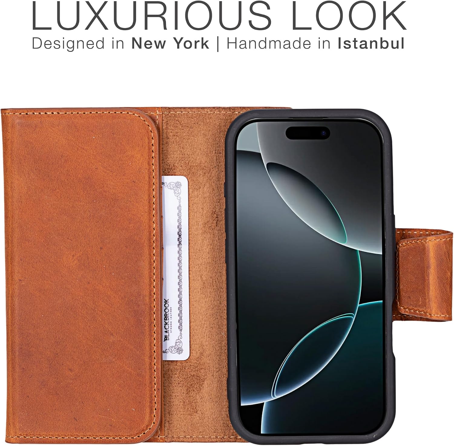 BLACKBROOK Trifold Case for iPhone 16 Pro Leather Case with Wallet, Tudor Detachable Leather 2-in-1 for MagSafe Wallet Set, Cash, ID & 8 Card Slots with RFID, Compatible with iPhone 16 Pro